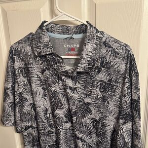 Chaps Black and Gray Textured Polo everyday performance  PRICEFIRM